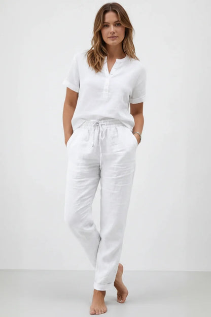 Adèle™ | Pantalon Fluide Coton & Lin